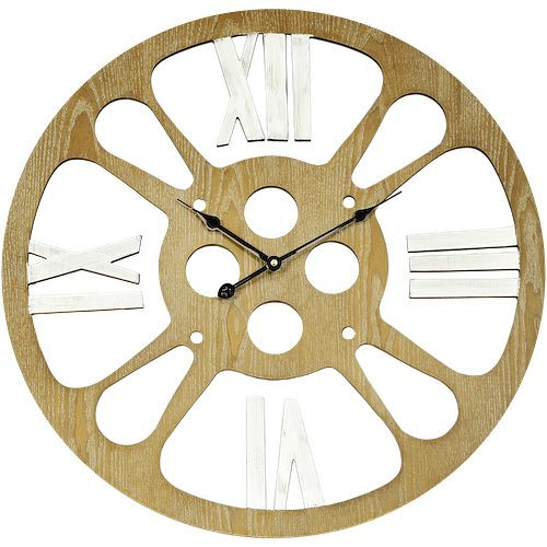 Horloge murale à quartz Technoline, bois, dimensions : Ø 58 cm, WT 1612
