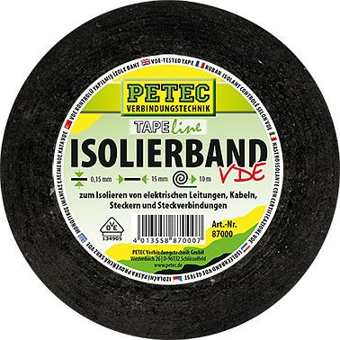 Ruban isolant Petec, 15 x 0,15 mm x 10 m, VE: 10 pièces, 87000