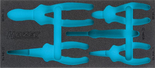 Insert en mousse souple à 2 composants Hazet, pour 163-375/5, dimensions / longueur : 392 mm x 172 mm Taille du système d'organisation : 1/3+ (172 x 392 mm), 163-375L