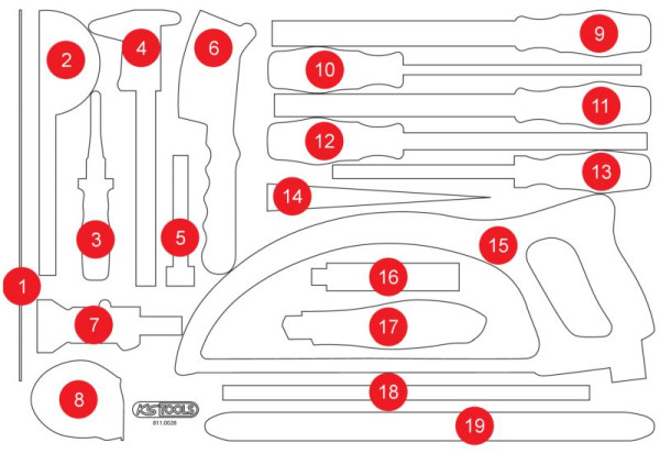 KS Tools Insert en mousse vide pour 811.0028, 811.0028-97