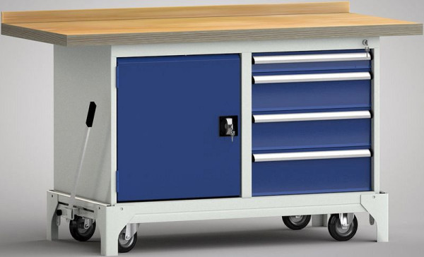 Etabli standard mobile KLW - 1500 x 700 x 866 mm L x l x H, WS782N-1500M40-E7041