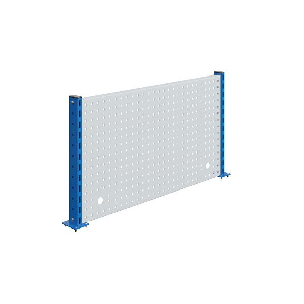 SOFAME plaque perforée avec 2 colonnes supports L 1200 x H 585 mm, bleu ciel RAL 5015, W010080116BI