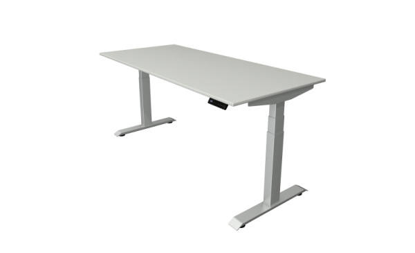 Table assis-debout Kerkmann L 1800 x P 800 mm, réglable en hauteur électriquement de 640 à 1290 mm, gris clair, 10040711