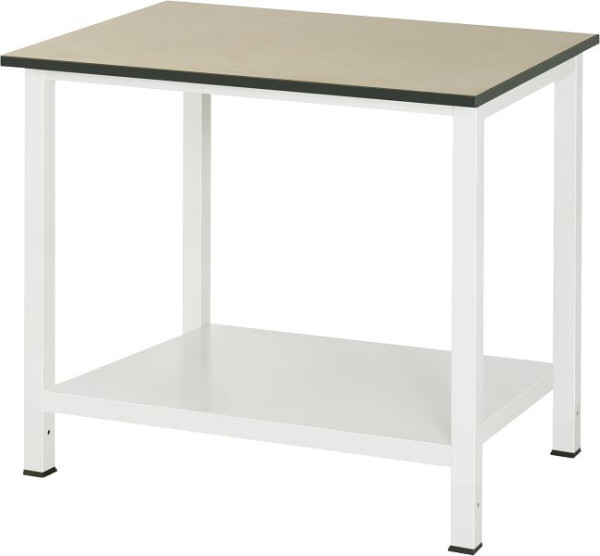 Table de travail RAU série 900, L1000xP800xH825mm, plan de travail en MDF (panneau de fibres de moyenne densité), épaisseur 22mm, avec étagère en bas, profondeur 650mm, 03-900-6-F22-10.12