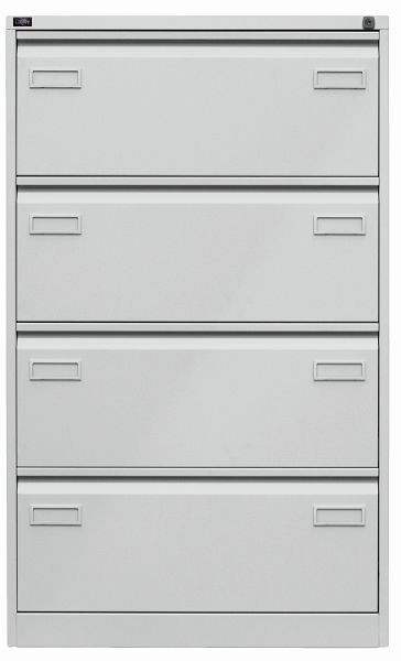 Classeur suspendu Bisley LIGHT, double rail 4 tiroirs HR, gris clair, CDF4645