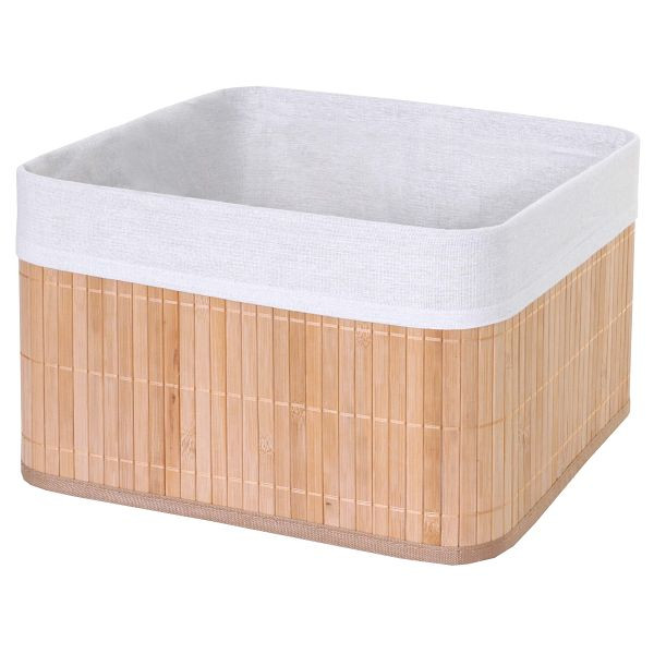 Panier de rangement Mendler HWC-C21, panier de rangement boîte de commande boîte de tri étagère panier, bambou, couleur naturelle, 61222