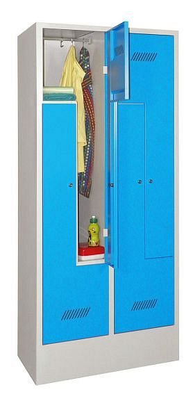 Armoire Pavoy Z avec base 1850/500/800, 2 compartiments, loquet tournant, évents d'aération, 60262-412-022-716515