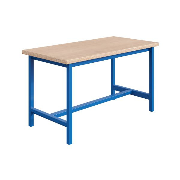 Etabli SOFAME PTH L 1200 x P 750 x H 840 mm, plan de travail multiplex 40 mm, bleu ciel RAL 5015, W010020003BI