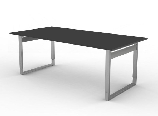 Kerkmann bureau extra large / table de réunion avec structure en fer, forme 5, L 2000 x P 1000 x H 680-820 mm, anthracite, 11406713