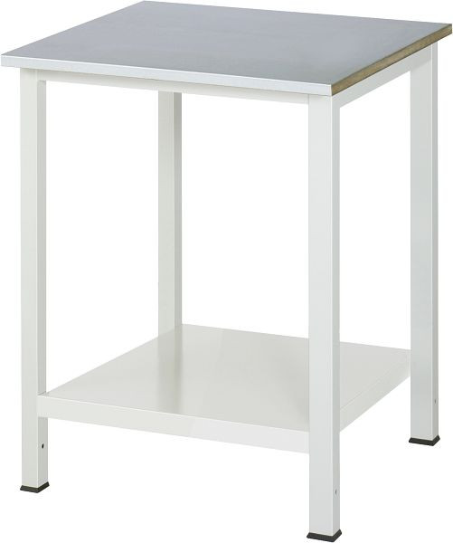Table de travail RAU série 900, L750 x P800 x H825 mm, plan de travail recouvert de tôle d'acier inoxydable, épaisseur 25 mm, avec étagère en bas, profondeur 650 mm, 03-900-6-ES25-07.12