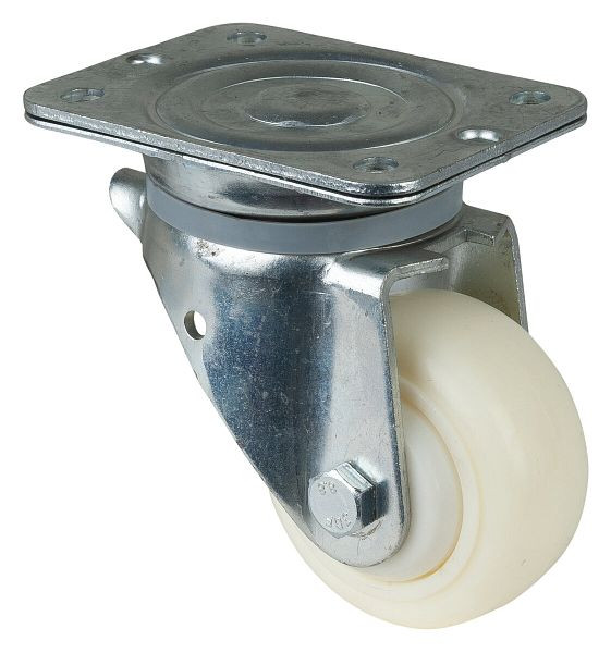 Roulette pour charges lourdes BS Rolls, largeur de roue 50 mm, Ø roue 100 mm, capacité de charge 300 kg, bande de roulement/corps de roue en plastique couronné, roulement à billes, N100.B15.103