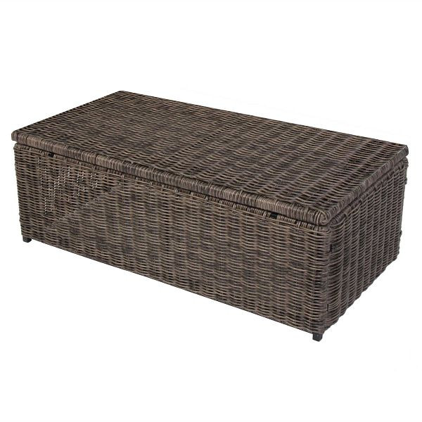 Canapé modulable en aluminium polyrotin Mendler RomV 37x111x58cm, gris naturel, table basse, panneau PE, 34364