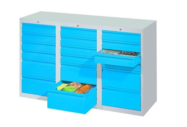 Armoire à tiroirs PAVOY avec guides coulissants, capacité de charge 15 kg, 43446-150-002