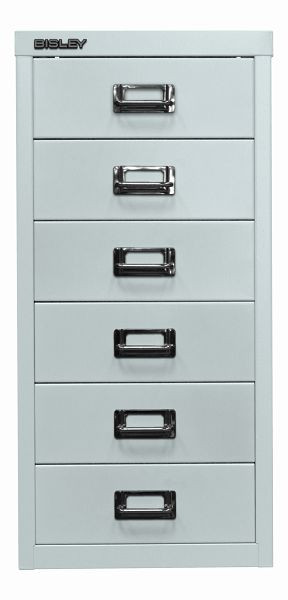 Bisley MultiDrawer™, série 29, DIN A4, 6 tiroirs, gris clair, L296645