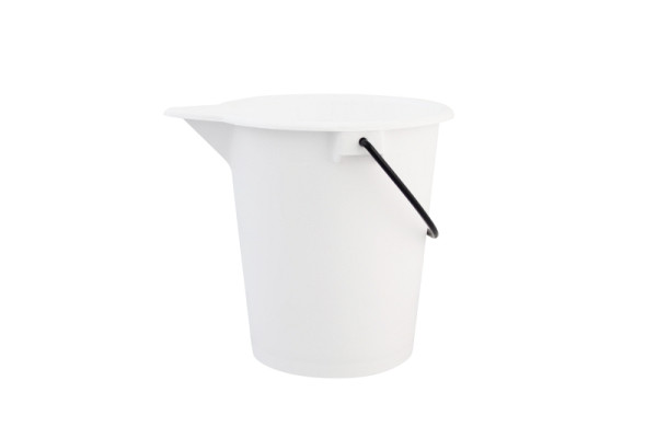 Seau Schneider 10 litres, avec bec verseur, échelle en litres, plastique LDPE blanc, 200830