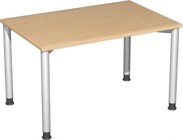 Bureau geramöbel réglable en hauteur, 1200x800x680-800, hêtre/argent, S-555102-BS