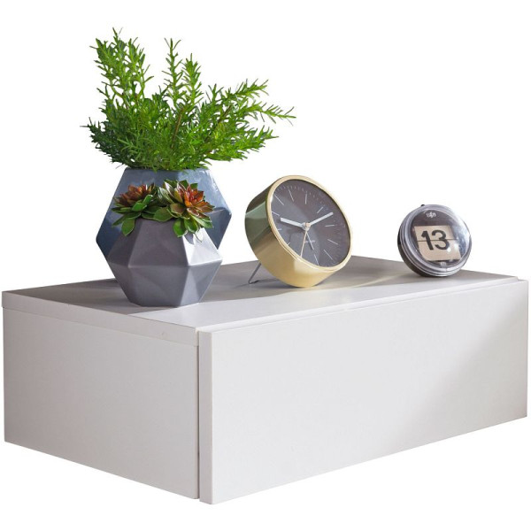 Wohnling console de nuit DREAM pour montage mural 46x15x30cm blanc, WL5.317