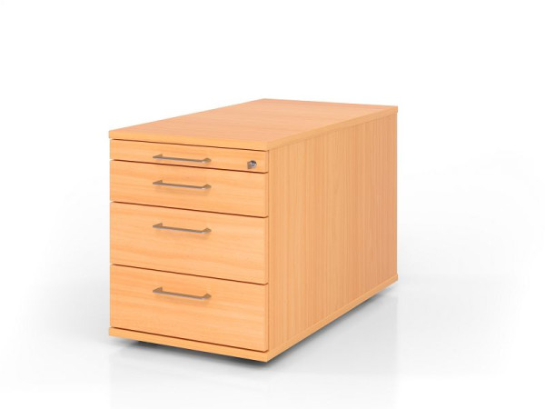 Conteneur roulant Hammerbacher TC30 BS, profondeur 80, corps : hêtre / façade : hêtre, 42,8 x 51,2 x 80 cm, 1/2/3/3 HE, VTC30/6/6/BS