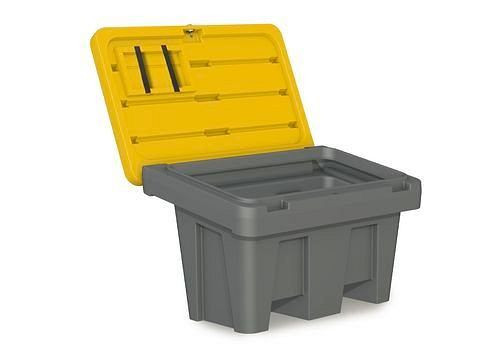 Récipient à sable DENIOS type GB 150, en polyéthylène (PE), volume de 150 litres, couvercle jaune, 241-875