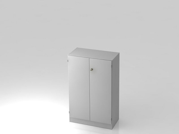Armoire Hammerbacher 3OH avec panneau de base poignée rayée gris/gris, 80x42x127 cm (LxPxH), V6550/5/5/SG