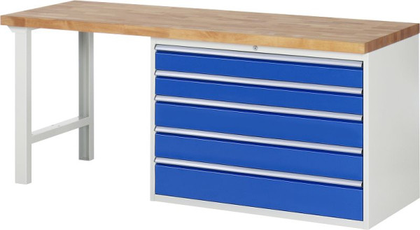 Etabli RAU série 7000 - modèle 7713, L2000 x P700 x H890 mm, base système L2000 x P650 x H850 mm, 03-7713A1-207B4M.11