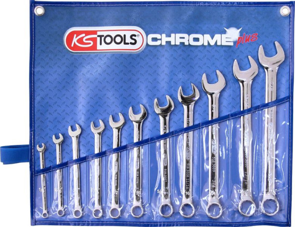 KS Tools CHROMEplus jeu de clés mixtes, coudées, 11 pièces en pouces, 518.3000
