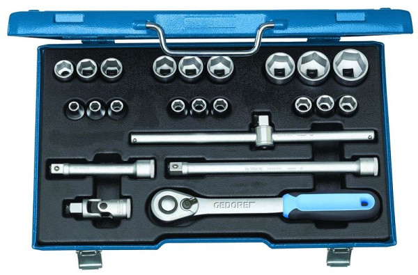 Jeu de clés à douilles GEDORE 1/2", 23 pièces, profil hexagonal UD, 2545837