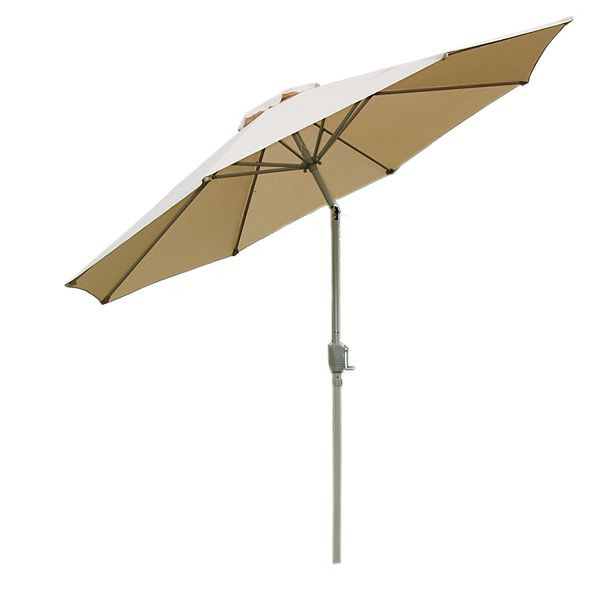 Parasol Mendler N18, parasol de jardin, Ø 2,7m inclinable polyester/aluminium 5kg, crème, 17218