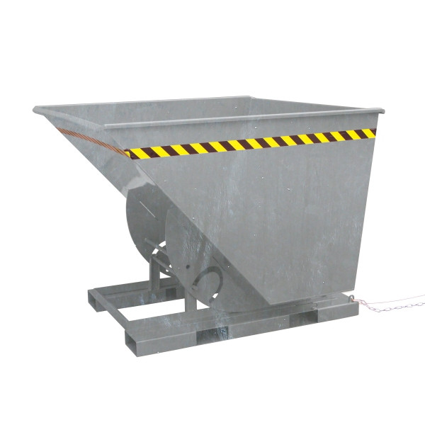 Benne basculante industrielle Eichinger à hauteur totale élevée, basculable perpendiculairement et dans le sens de la marche, 1000 kg, 600 litres, galvanisé à chaud, 20130900002000