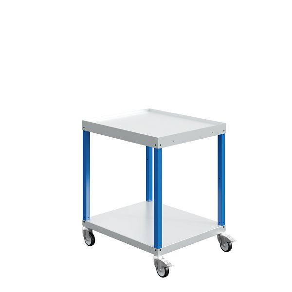 Chariot de transport SOFAME CAR, 2 étagères, L700 x P 815 x H 910 mm, bleu ciel RAL 5015, W020060011BIGC