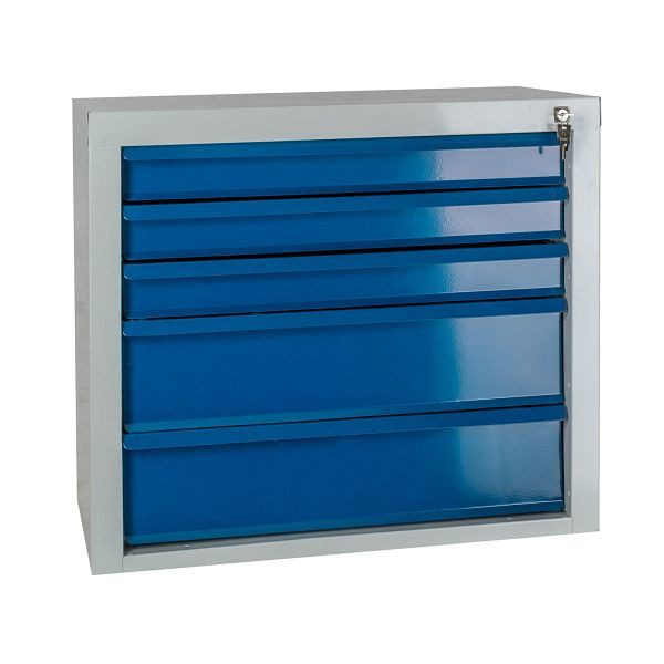 Armoire à tiroirs ADB "MAMMUT" 5 tiroirs / dimensions : LxPxH = 70cm x 43,5 cm x 60cm, gris clair/bleu clair, 24775