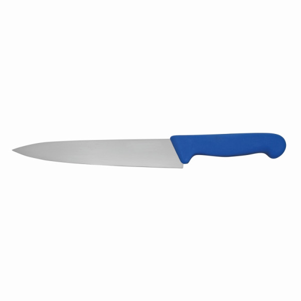 Couteau de chef Schneider, lame étroite, 20 cm, manche bleu, 260838
