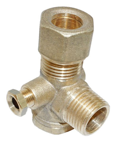 Clapet anti-retour AEROTEC 1/2 pouce AG - tuyau 14 mm - avec raccord de décharge, 9048085