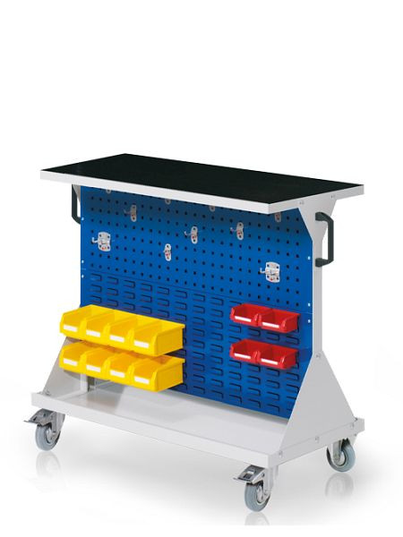 Chariot Bedrunka+Hirth RasterMobil® - taille 2, dimensions : 1000 x 500 x 890 mm, 1 x base de support en tôle d'acier avec tapis en caoutchouc ondulé, 04.42.1016