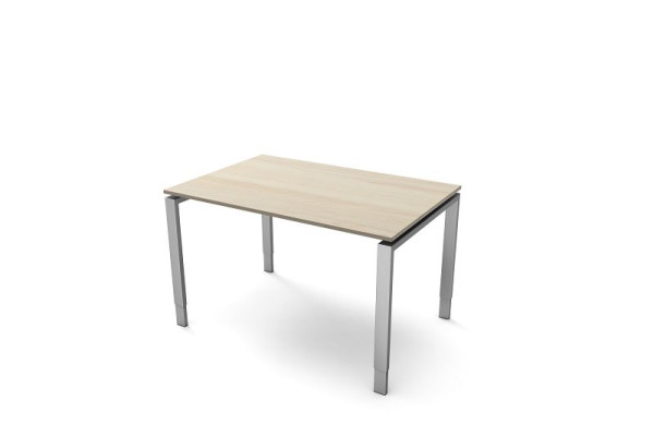 Bureau Kerkmann avec structure à 4 pieds, forme 5, L 1200 x P 800 x H 680-820 mm, érable, 11419450