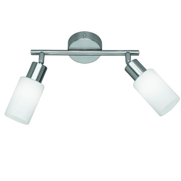 Mendler Reality, spot de plafond Trio, plafonnier nickel mat, verre opale mat, 18792