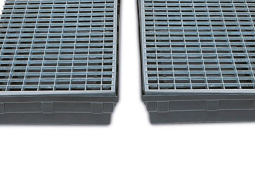 Grille DENIOS, galvanisée, pour bac à petits bacs KB-P 20 avec volume de collecte de 20 litres, 164-256