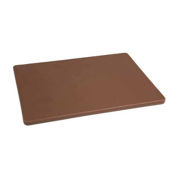 Planche à découper Hygiplas LDPE marron 305x229x12mm, GH792