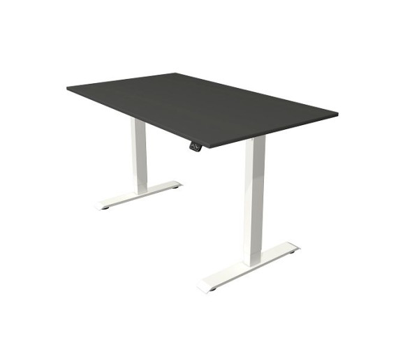 Kerkmann Move 1 table assis/debout blanc/argent, L 1400 x P 800 mm, réglable en hauteur électriquement de 740 à 1230 mm, anthracite, 10358513