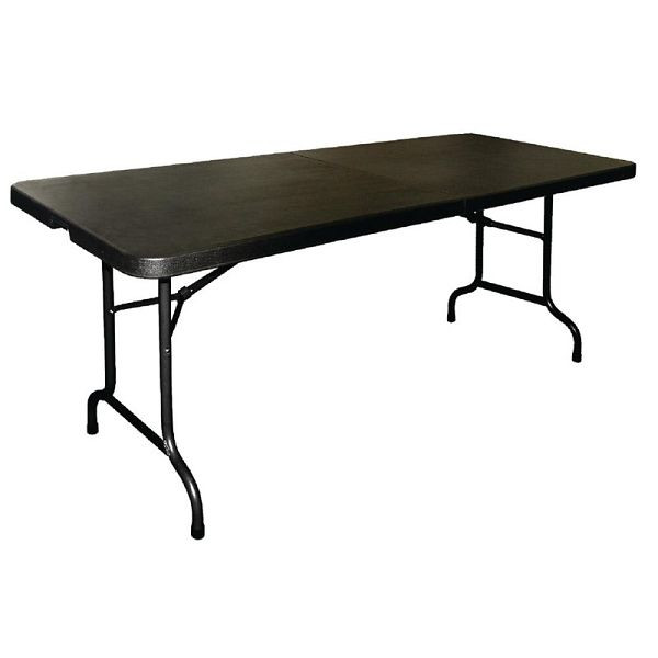 Table pliante rectangulaire Bolero noir 183cm, CB518