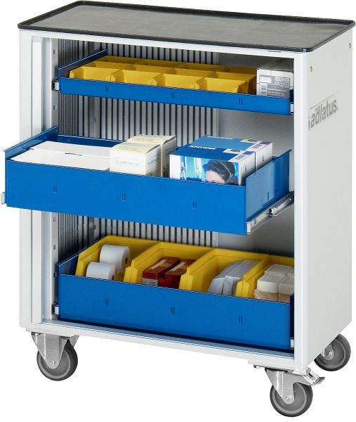 Chariot à outils RAU série adlatus modèle 7020, L725 x P400 x H860 mm, avec support métallique, 02-7020.11