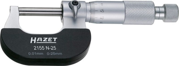 Micromètres de précision Hazet, plage de mesure 0 - 25 mm, bague de serrage et jauge d'épaisseur, 2155N-25
