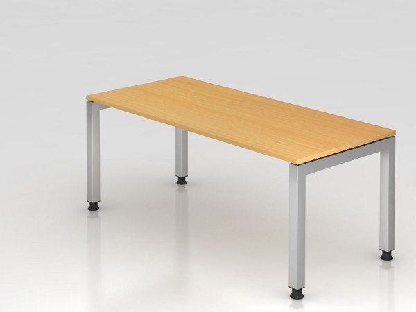 Bureau Hammerbacher pied U carré 180x80cm hêtre, forme rectangulaire, plateau flottant, VJS19/6/S