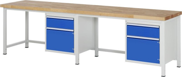 Etabli RAU série 8000 - modèle 8152, L3000 x P700 x H840-1040 mm, base système L2945 x P650 x H800-1000 mm, 03-8152A1-307B4H.11