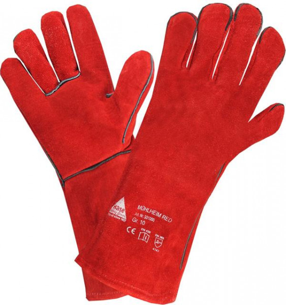 Hase Safety MÜHLHEIM-rouge, gants de sécurité pour soudeurs, taille : 10, UE : 6 paires, 301000