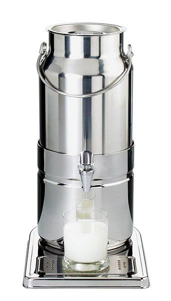 Pot à lait APS -TOP FRESH-, 23 x 35 cm, hauteur : 45 cm, acier inoxydable 18/8, 1 bloc réfrigérant dans le fond, 5 litres, 10750