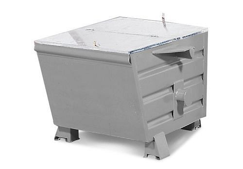 Conteneur universel pour produits en vrac DENIOS en acier, 200 litres, avec couvercle, gris, 174-047