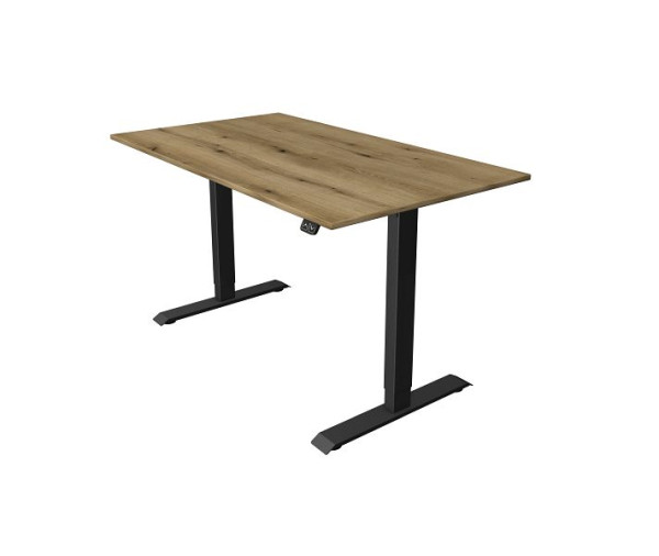 Kerkmann Move 1 table assis/debout anthracite, L 1400 x P 800 mm, réglable en hauteur électriquement de 740 à 1230 mm, chêne, 10182755