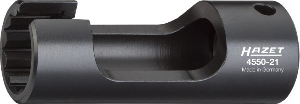 Clé pour ligne d'injection Hazet, carré creux 12,5 mm (1/2 pouce), profil extérieur à double hexagone, 21 mm, 4550-21