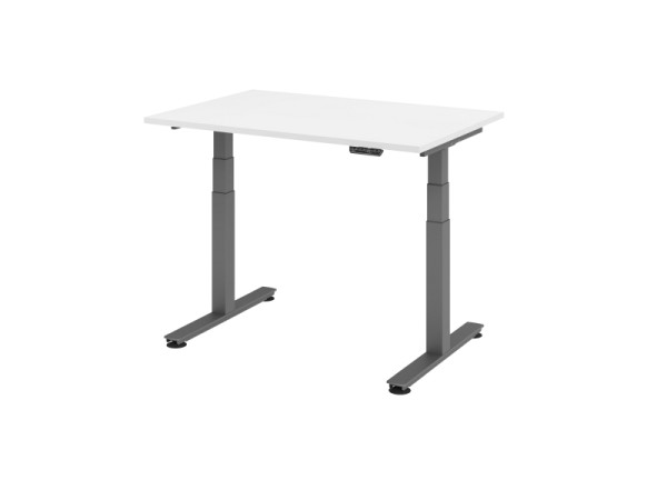 Hammerbacher bureau assis-debout électrique 120x80cm blanc, VXDSM12/W/G